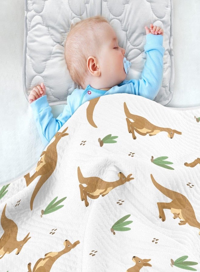ZZKKO Kangaroo Baby Blankets for Boys Girls Toddler Swaddle Blankets for Kids Crib Stroller，Receiving Cotton Baby Blankets 30x40 inchs - Image 3